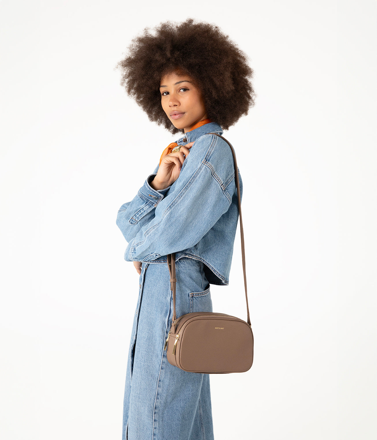 PAIR Vegan Crossbody Bag - Grain | Color: Cherry - variant::cherry