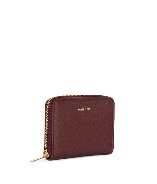 RUE Small Vegan Zip Wallet - Grain | Color: Cherry - variant::cherry