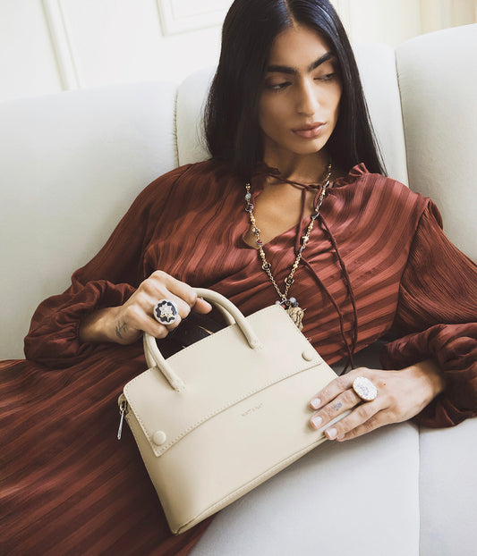 SILVA SM Small Vegan Satchel - UPPEAL™ | Color: Nutty - variant::nutty