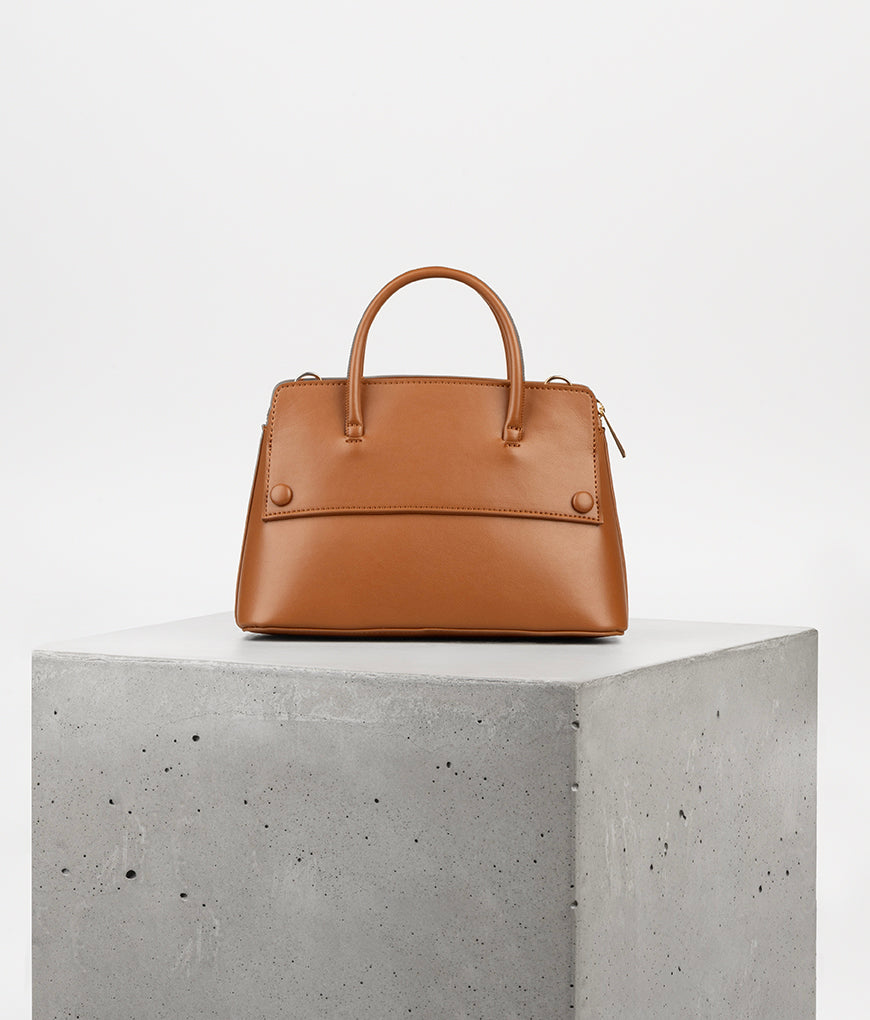SILVA SM Small Vegan Satchel - UPPEAL™ | Color: Nutty - variant::nutty