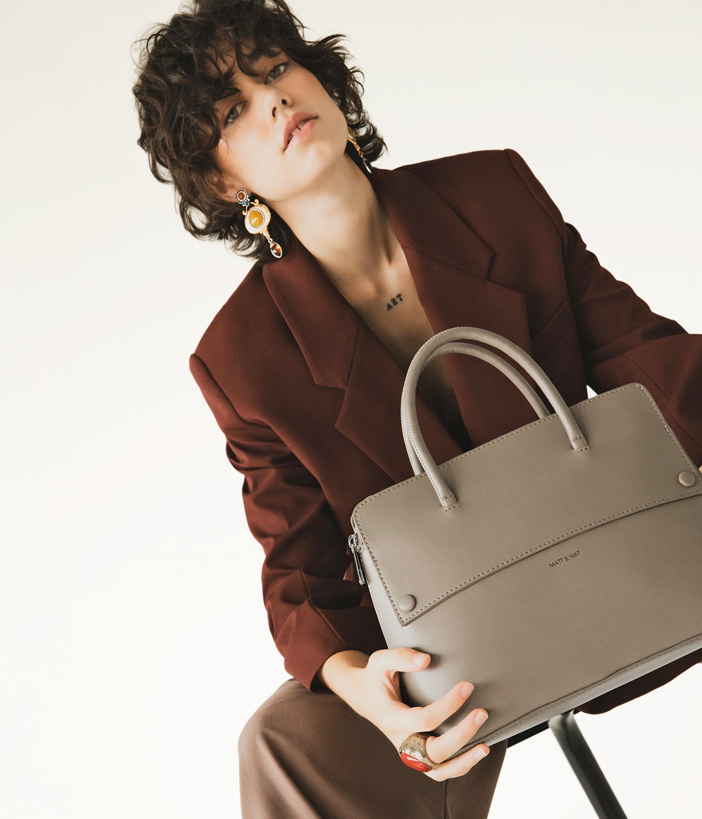 SILVA Vegan Satchel - UPPEAL™ | Color: Nutty - variant::nutty