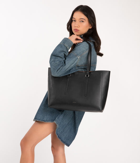 EMEL Vegan Tote Bag - Arbor  | Color: Black - variant::black