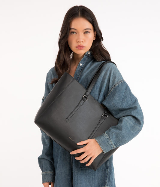 EMEL Vegan Tote Bag - Arbor  | Color: Black - variant::black