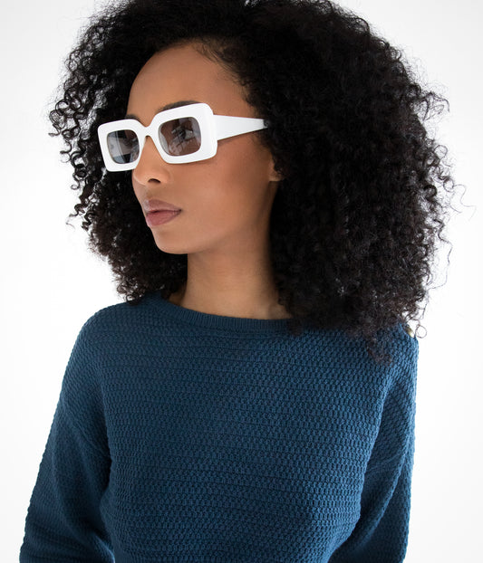 IVVY-2 Recycled Rectangle Sunglasses | Color: Purple, Grey - variant::lilac