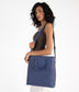 LENNIE Vegan Tote Bag - Grain | Color: Blue - variant::blueberry