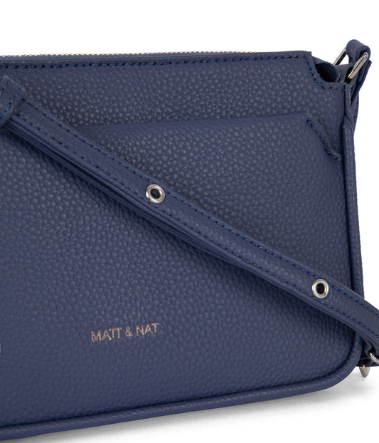 IVY Vegan Crossbody Bag - Grain | Color: Blue - variant::blueberry