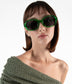 AARA Geometric Recycled Sunglasses | Color: Green - variant::green