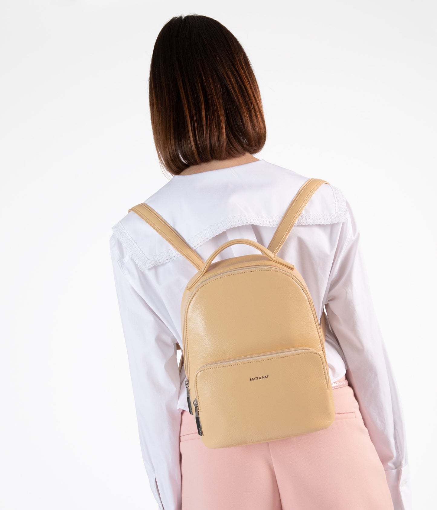 CAROSM Small Vegan Backpack - Theme | Color: Black - variant::black