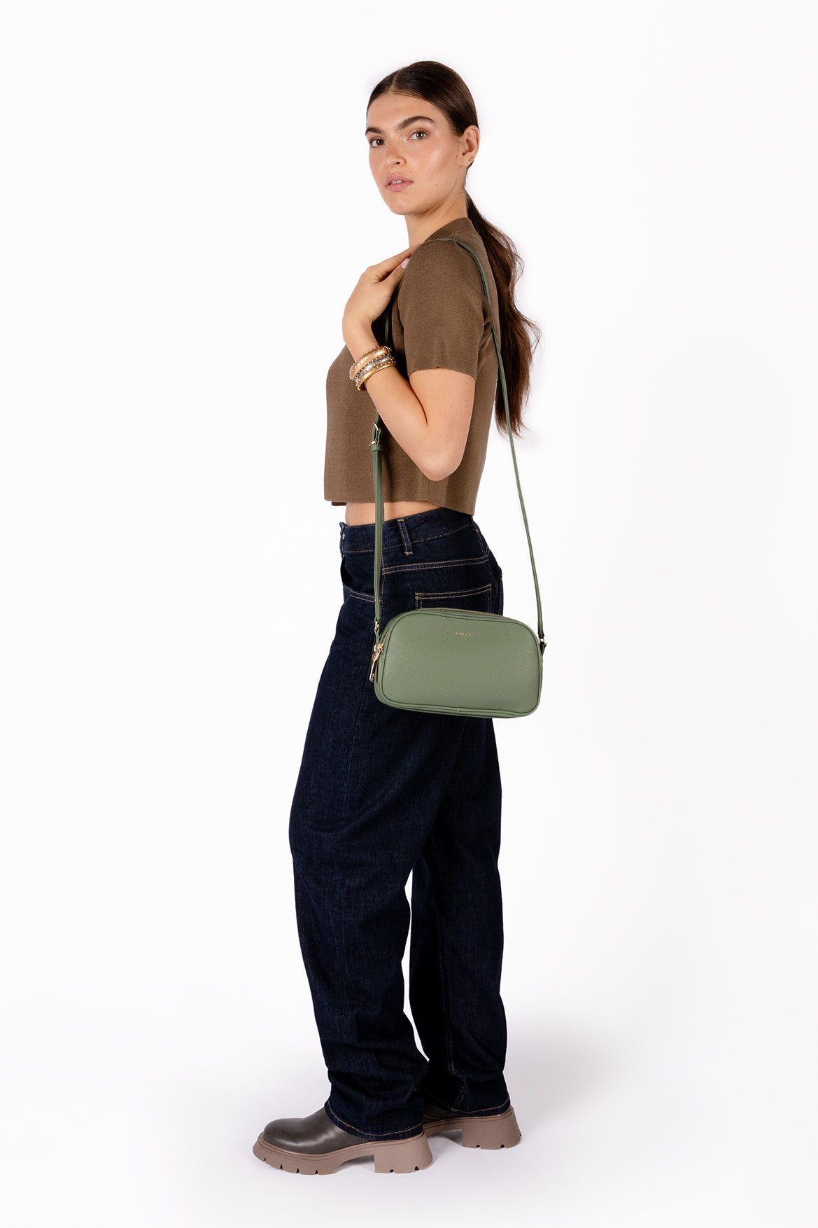 PAIR Vegan Crossbody Bag - Grain | Color: Olivine - variant::olivine