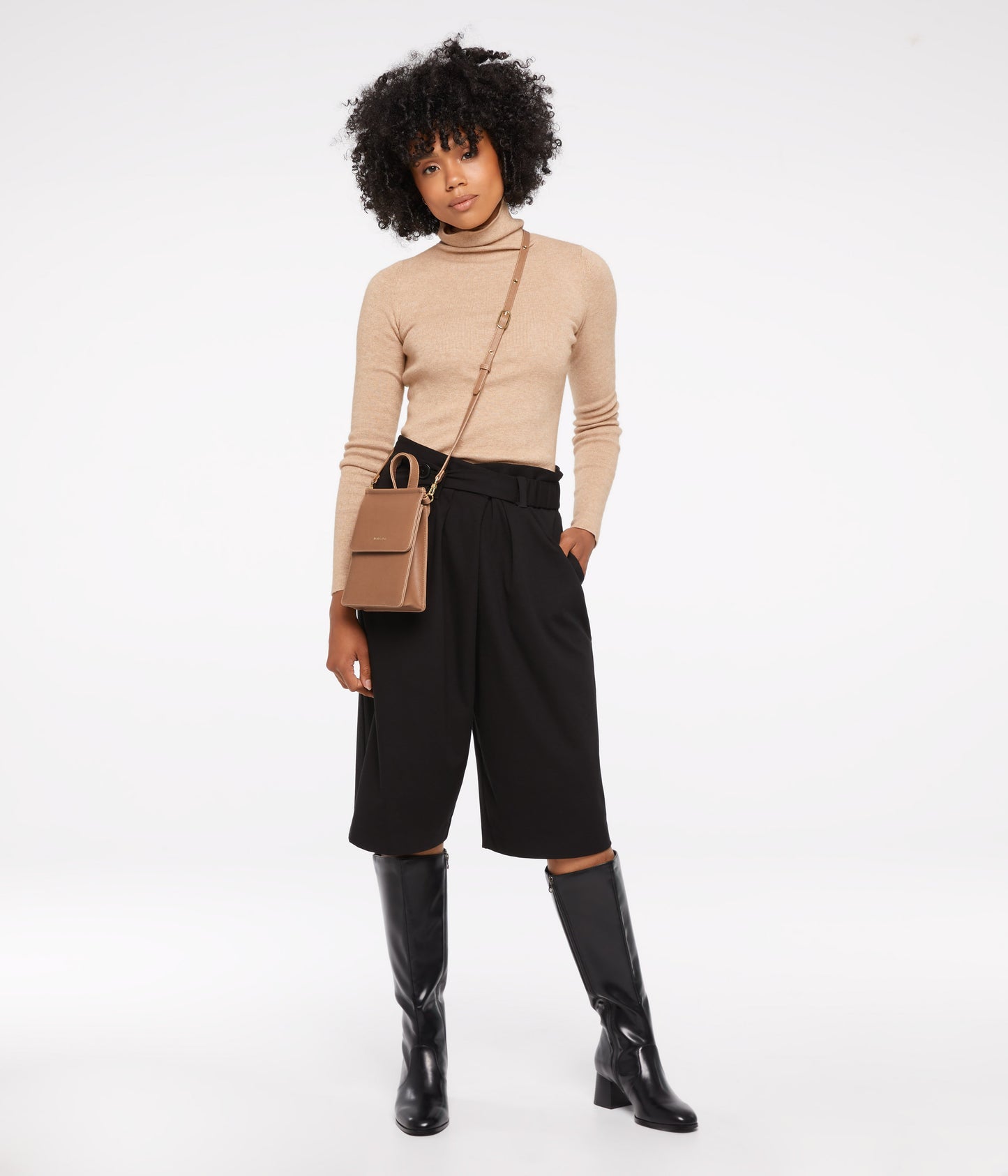THESSA Vegan Crossbody Bag - Vintage | Color: Tan - variant::soy