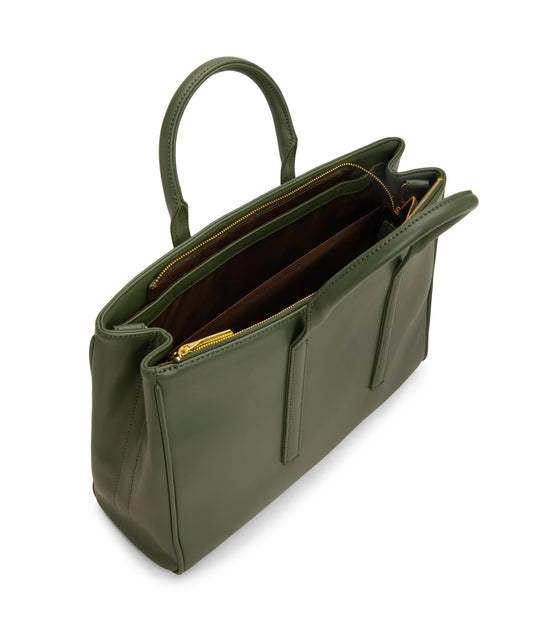 EVELIN Vegan Satchel - Loom | Color: Green - variant::stem