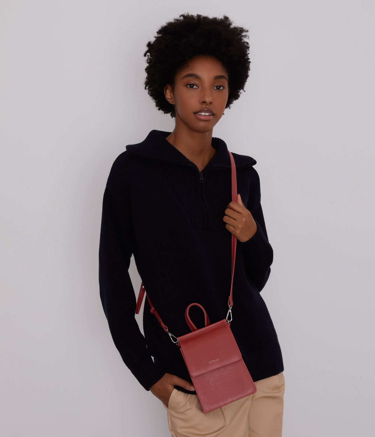 THESSA Vegan Crossbody Bag - Vintage | Color: Red - variant::barn