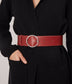 ORA Women's Vegan Wide Belt | Color: Black - variant::black