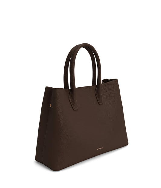 KRISTASM Small Vegan Satchel - Purity | Color: Brown - variant::chocolate