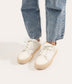 MARCI Women's Vegan Sneakers | Color: White/Brown - variant::whibrn