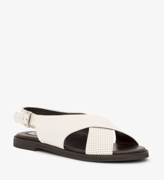 VILLERAY Vegan Criss Cross Sandals | Color: White - variant::white