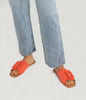 CYNDIE Women's Vegan Flat Sandals | Color: Red - variant::fleur