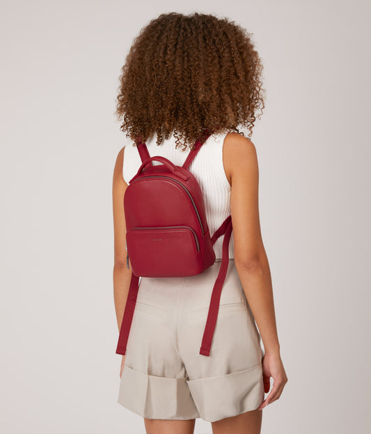 CAROSM Small Vegan Backpack - Loom | Color: Pink - variant::tulip