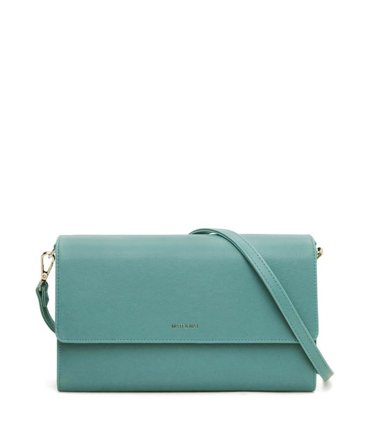 DREWLG Large Vegan Crossbody Bag - Vintage | Color: Blue - variant::oasis