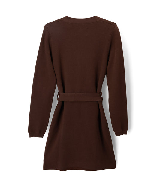 ADELAIDE Button Down Cardigan | Color: Brown - variant::chestnut