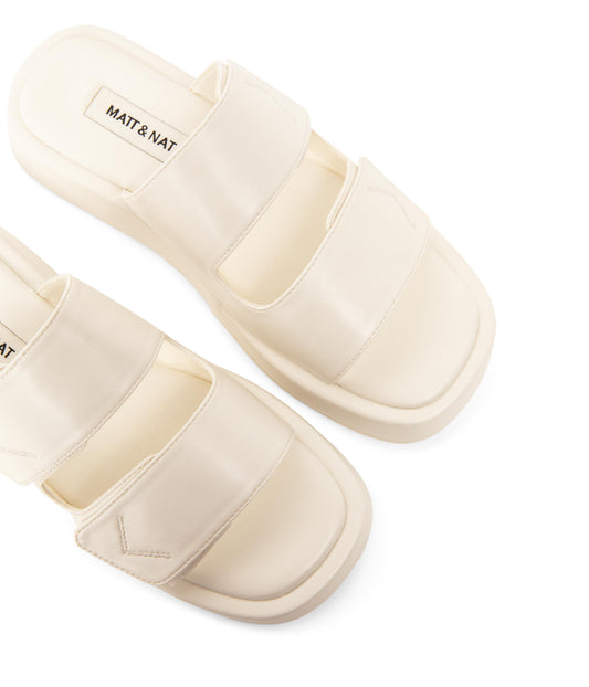 EMIE Women's Vegan Platform Sandals | Color: White - variant::eggshell