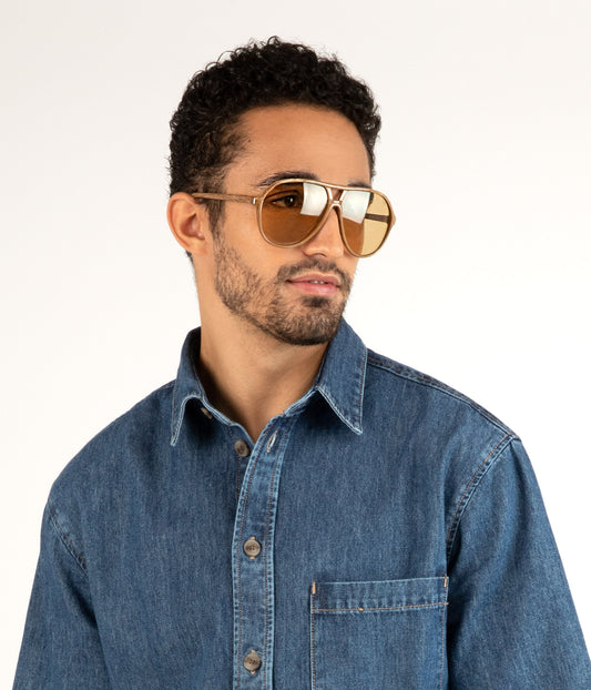 ELLIS Brown Aviator Sunglasses | Color: Brown - variant::brown